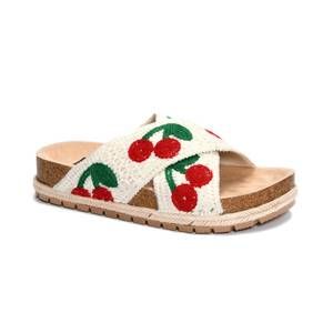 NEW CHINESE LAUNDRY women's tacoma cherry crochet sandal in natural